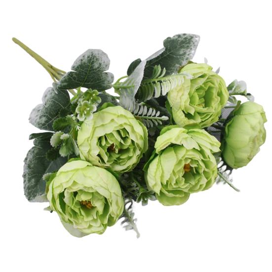 Искусственный цветок, реалистичные декоративные долговечные красивые красивые имитационные цветы пиона для дома зелёный