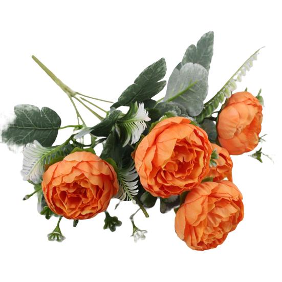 Искусственный цветок, реалистичные декоративные долговечные красивые красивые имитационные цветы пиона для дома оранжевый