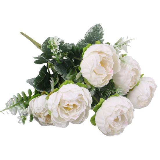 Искусственный цветок, реалистичные декоративные долговечные красивые красивые имитационные цветы пиона для дома белый